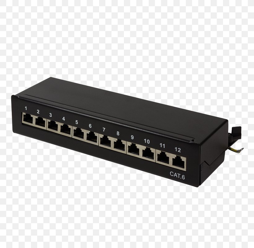 Patch Panels Category 6 Cable Twisted Pair RJ-45 Keystone Module, PNG, 800x800px, 19inch Rack, Patch Panels, Category 6 Cable, Computer Network, Computer Port Download Free