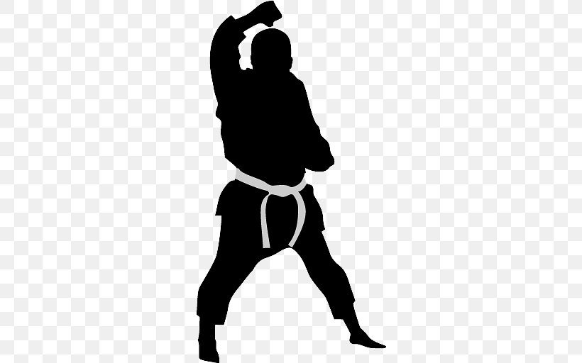 Vector Graphics Clip Art Karate Martial Arts, PNG, 512x512px, Karate, Black, Black And White, Combat Sport, Fictional Character Download Free