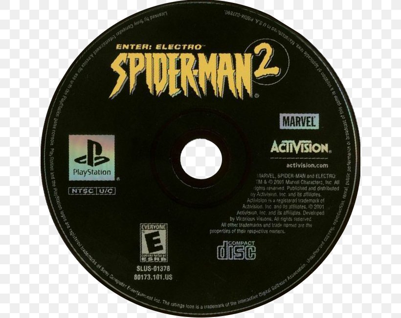 Spider-Man 2: Enter Electro PlayStation 2 Compact Disc, PNG, 654x650px,  Spiderman, Brand, Compact Disc, Computer