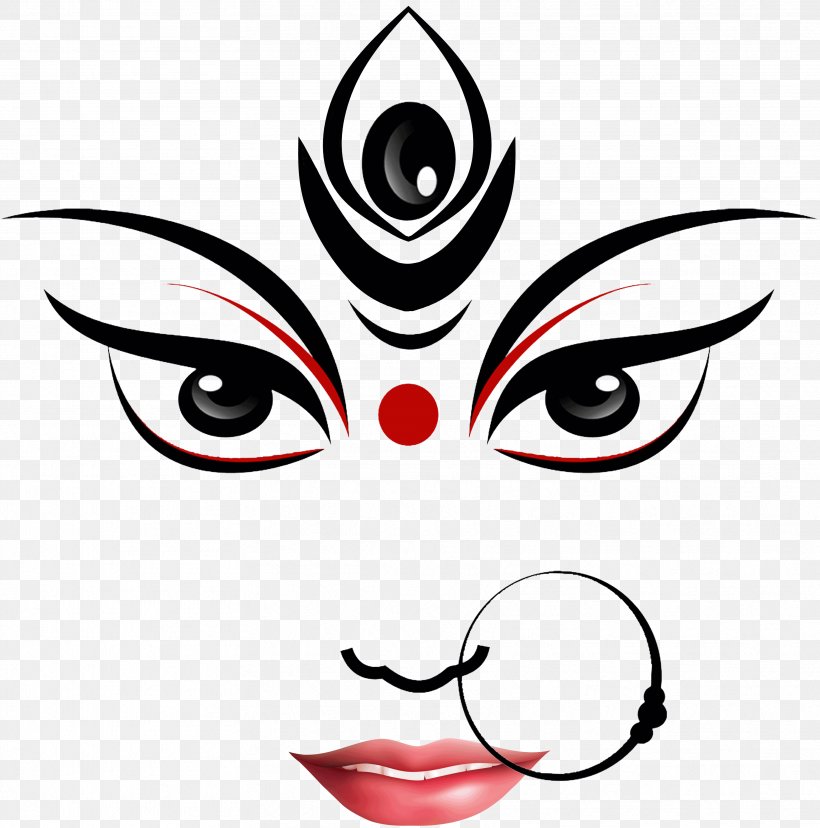 Kali Durga Puja Ganesha Shiva, PNG, 3439x3476px, Watercolor, Cartoon,  Flower, Frame, Heart Download Free