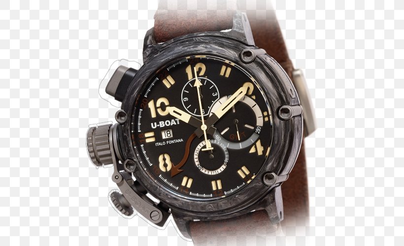 Watch Strap U-boat Chronograph Clock, PNG, 500x500px, Watch, Brand, Carbon, Chronograph, Clock Download Free