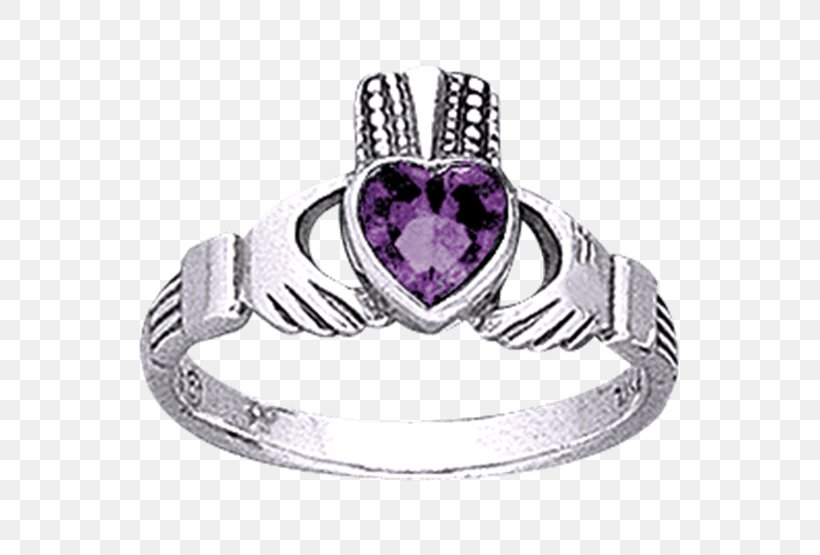 Amethyst Claddagh Ring Purple Body Jewellery Gemstone, PNG, 555x555px, Amethyst, Body Jewellery, Body Jewelry, Claddagh Ring, Diamond Download Free