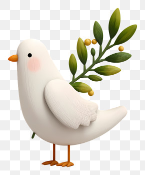 Dove Holding Olive Branch - White Dove With Olive Branch PNG
