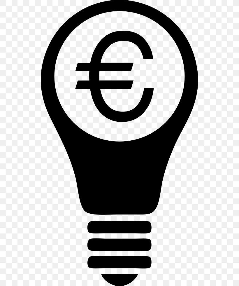 Incandescent Light Bulb Symbol Electricity, PNG, 540x980px, Light, Black And White, Electric Light, Electricity, Euro Sign Download Free