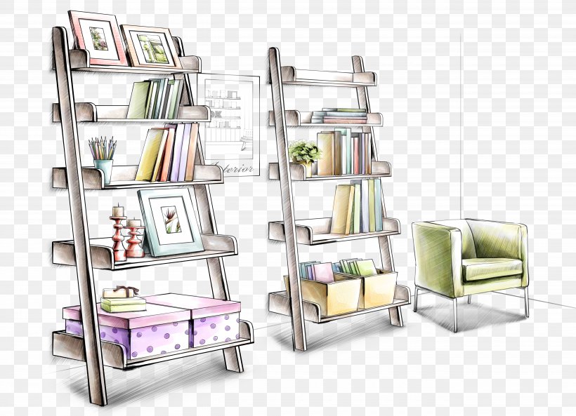 Interior Design Services Drawing Decorative Arts Wallpaper, PNG, 5200x3765px, Interior Design Services, Architecture, Art, Bookcase, Chair Download Free