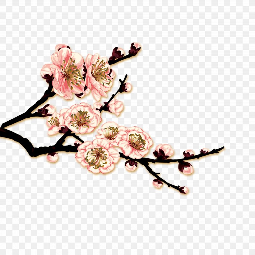 Plum Blossom Adobe Illustrator, PNG, 5000x5000px, Plum Blossom, Artificial Flower, Blossom, Branch, Cdr Download Free