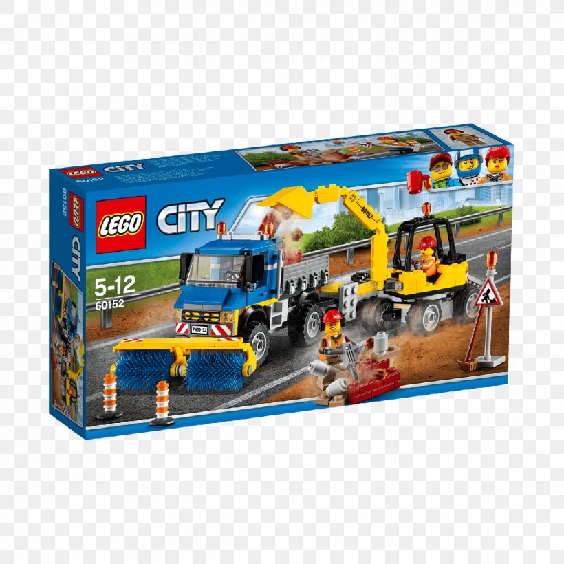 LEGO 60152 City Sweeper & Excavator Lego City Car Toy, PNG, 1200x1200px, Lego 60152 City Sweeper Excavator, Car, Excavator, Lego, Lego City Download Free