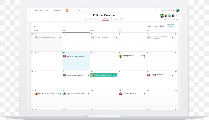 Asana Task Management Project Management Calendaring Software, PNG, 3306x1895px, Asana, Business, Calendaring Software, Collaboration, Email Download Free