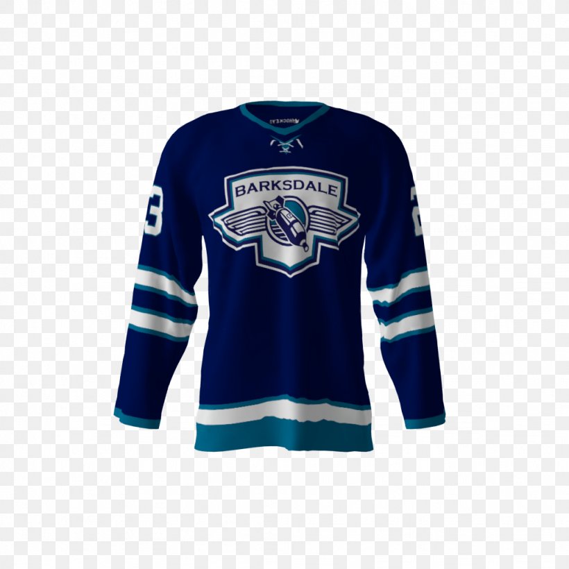 Hockey Jersey T-shirt Sleeve Sweater, PNG, 1024x1024px, Jersey, Blue, Brand, Electric Blue, Hockey Download Free