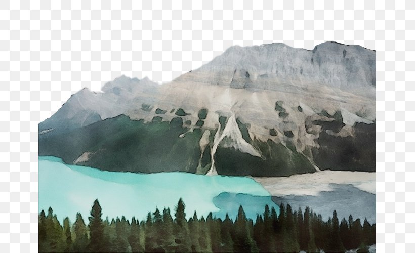 Mountainous Landforms Mountain Nature Mountain Range Wilderness, PNG, 667x500px, Watercolor, Glacial Lake, Highland, Lake, Mountain Download Free