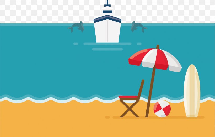 Beach Vacation Illustration, PNG, 2266x1453px, Beach, Area, Art, Blue, Cartoon Download Free