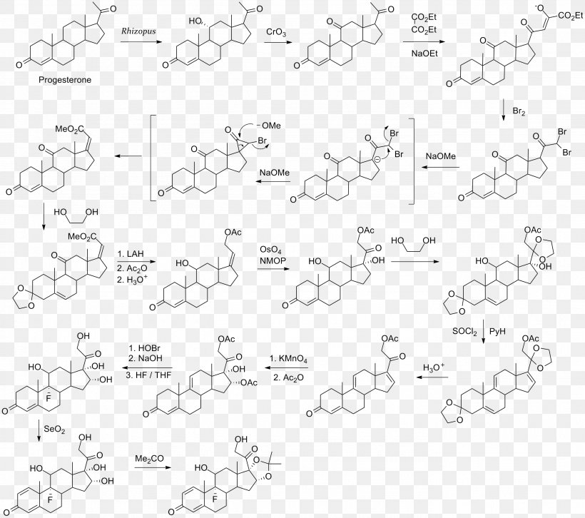 Triamcinolone Acetonide Injection Chemical Synthesis, PNG, 2774x2458px, Triamcinolone Acetonide, Acetonide, Antiinflammatory, Area, Black Download Free