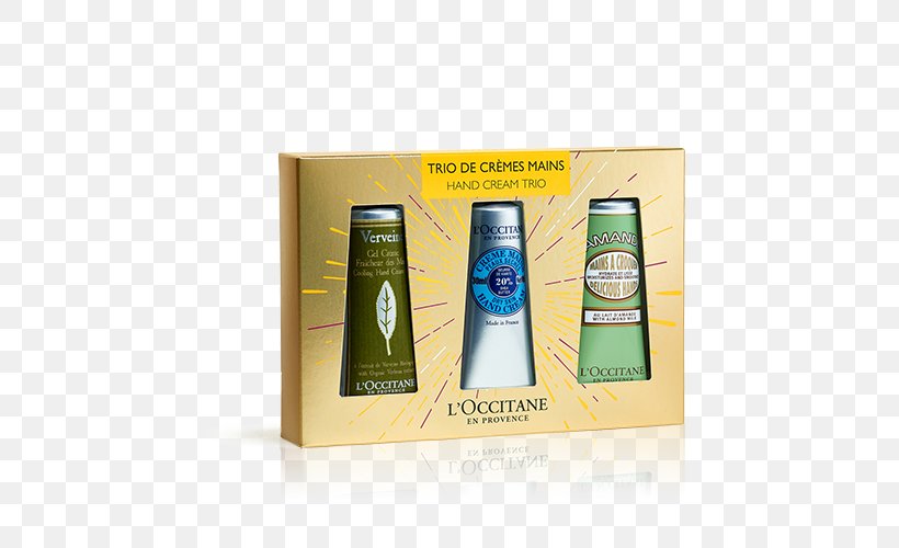 Lotion L'Occitane En Provence L'Occitane Hand Cream Trio, PNG, 500x500px, Lotion, Beauty, Bottle, Cosmetics, Cream Download Free