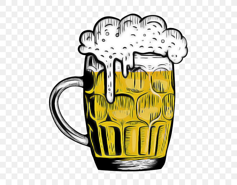 Pint Glass Drinkware Beer Glass Mug Yellow, PNG, 640x640px, Pint Glass, Beer, Beer Cocktail, Beer Glass, Beer Stein Download Free