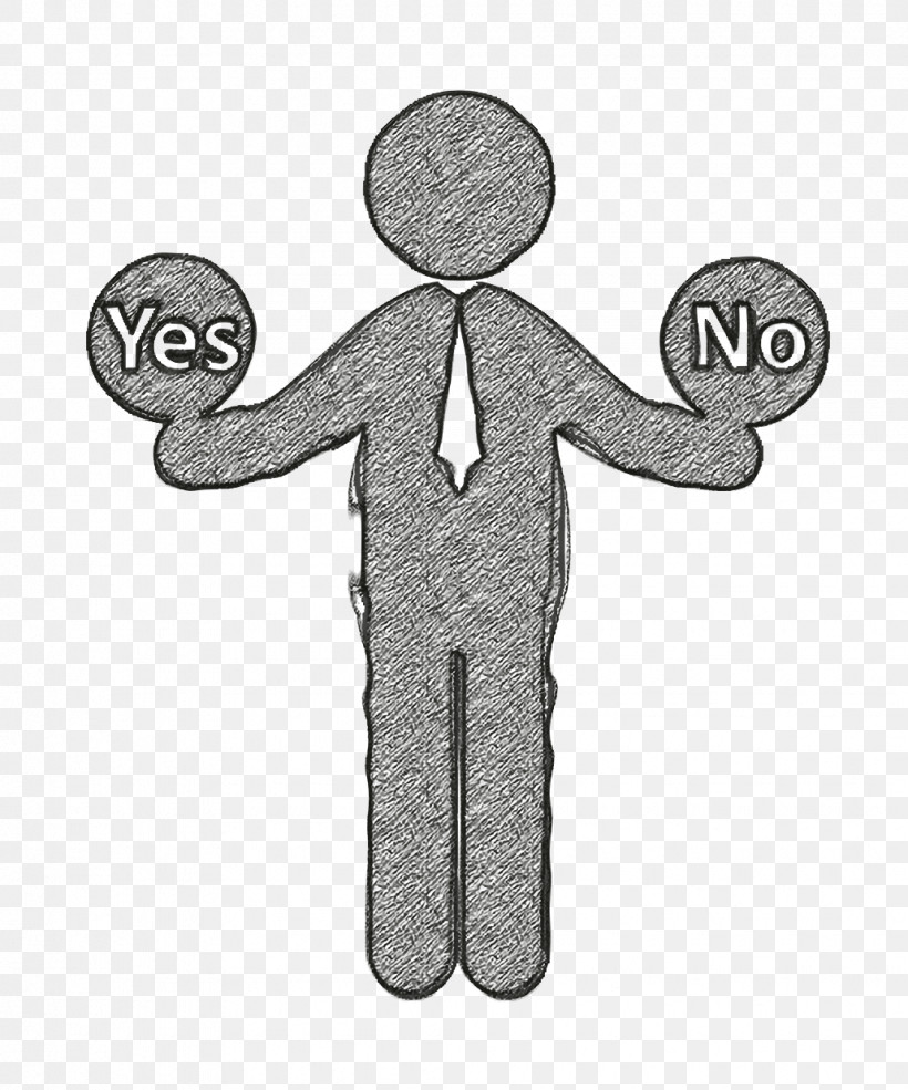 People Icon Human Pictos Icon Man With Two Options To Choose Between Yes Or No Icon, PNG, 1030x1238px, People Icon, Behavior, Black, Black And White, Cartoon Download Free