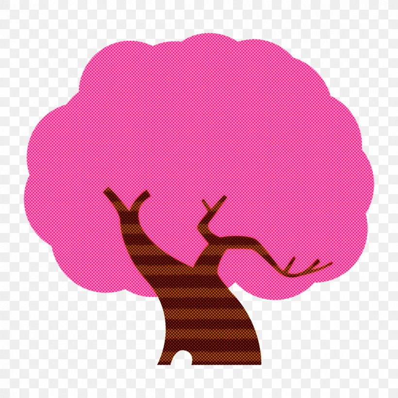 Pink Red Silhouette Cartoon Tree, PNG, 1200x1200px, Pink, Cartoon, Gesture, Magenta, Plant Download Free
