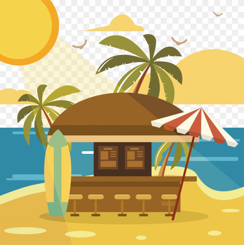 Euclidean Vector Beach Bar, PNG, 3069x3088px, Beach, Bar, Flat Design, Log Cabin, Plot Download Free