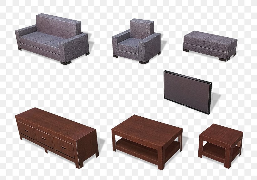 Paper Model Table Furniture Living Room, PNG, 800x574px, Paper, Bathroom, Bedroom, Coffee Tables, Couch Download Free