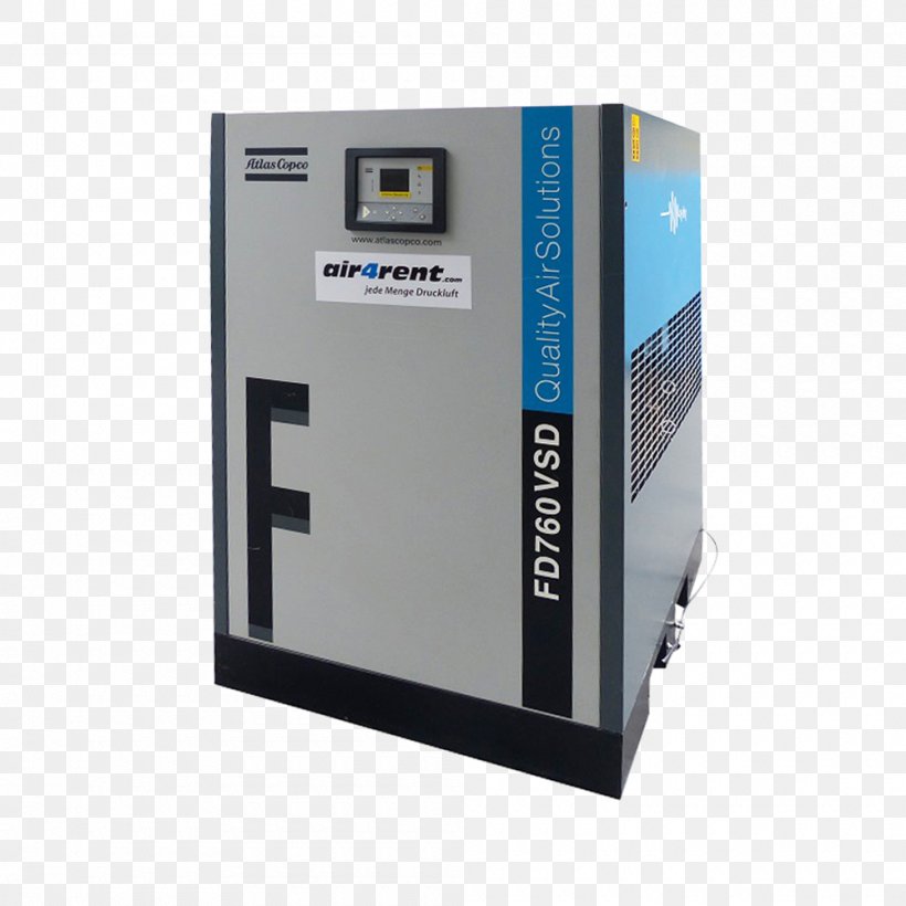 Compressor Air Dryer Atlas Copco Airco Systemdruckluft GmbH Volumetric Flow Rate, PNG, 1000x1000px, Compressor, Air Dryer, Atlas Copco, Cubic Meter, Electronics Accessory Download Free