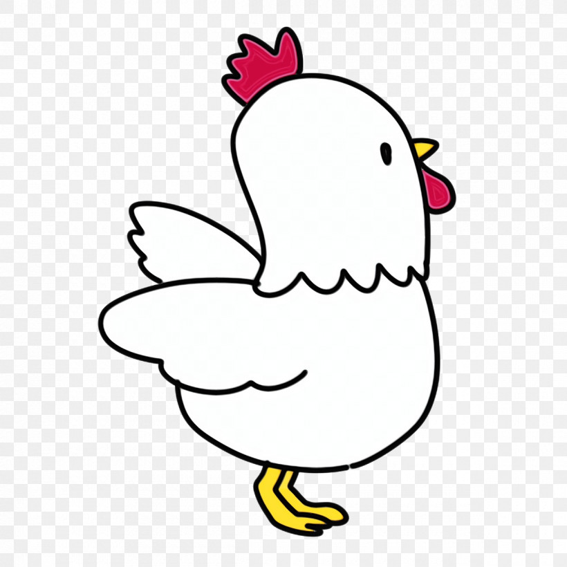 Rooster Chicken Line Art Meter Cartoon, PNG, 1200x1200px, Watercolor, Area, Beak, Cartoon, Chicken Download Free