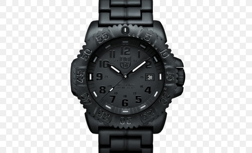 Luminox Navy Seal Colormark 3050 Series Watch United States Navy SEALs Quartz Clock, PNG, 500x500px, Luminox, Black, Brand, Breitling Sa, Chronograph Download Free