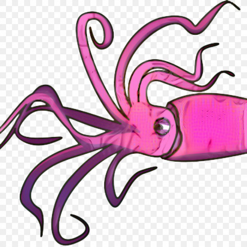 Octopus Cartoon, PNG, 1024x1024px, Line Art, Body Jewellery, Giant Pacific Octopus, Jewellery, Magenta Download Free