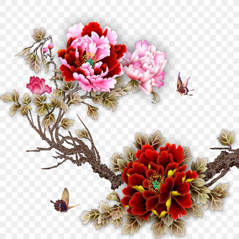 Moutan Peony Tattoo, PNG, 1417x1417px, Moutan Peony, Artificial Flower, Blossom, Cut Flowers, Floral Design Download Free
