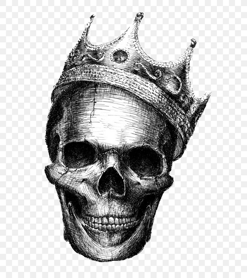 Human Skull Symbolism Drawing Crown Skeleton, PNG, 680x920px, Human Skull Symbolism, Art, Black And White, Bone, Crown Download Free