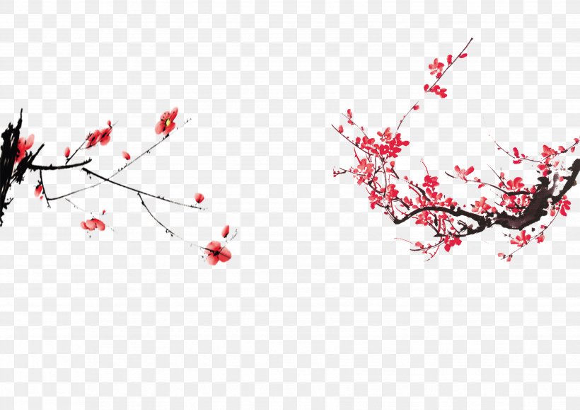 China Ink Wash Painting Poster Art, PNG, 3508x2480px, China, Art, Blossom, Branch, Cherry Blossom Download Free
