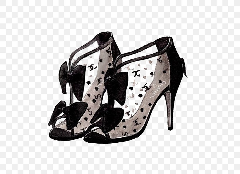 Chanel Shoe Fashion Illustration Clothing, PNG, 570x594px, Chanel, Art, Basic Pump, Black, Clothing Download Free