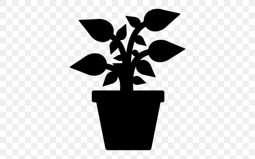 Leaf Font Flower Tree, PNG, 512x512px, Leaf, Art, Blackandwhite, Flower, Flowerpot Download Free