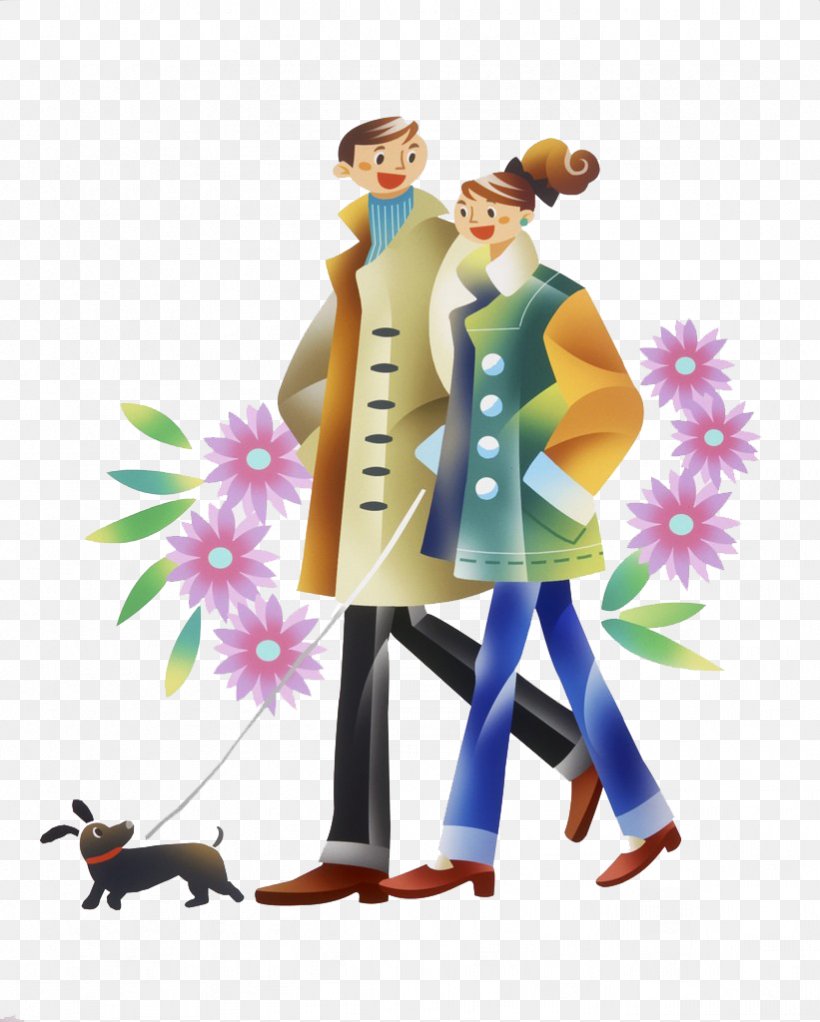 Dog Couple Clip Art, PNG, 821x1024px, Watercolor, Cartoon, Flower, Frame, Heart Download Free