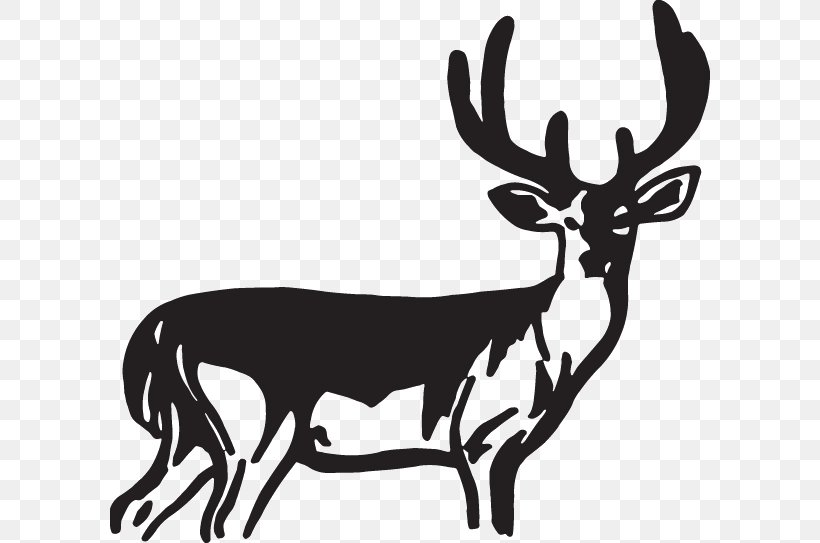 Decal Reindeer Sticker Elk, PNG, 600x543px, Decal, Animal, Antler, Black And White, Deer Download Free