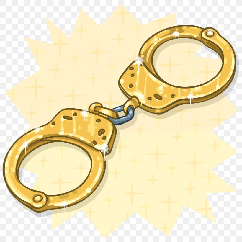 Golden Handcuffs Police Game, PNG, 1024x1024px, Handcuffs, Body Jewelry, Brass, Card Game, Clothing Accessories Download Free