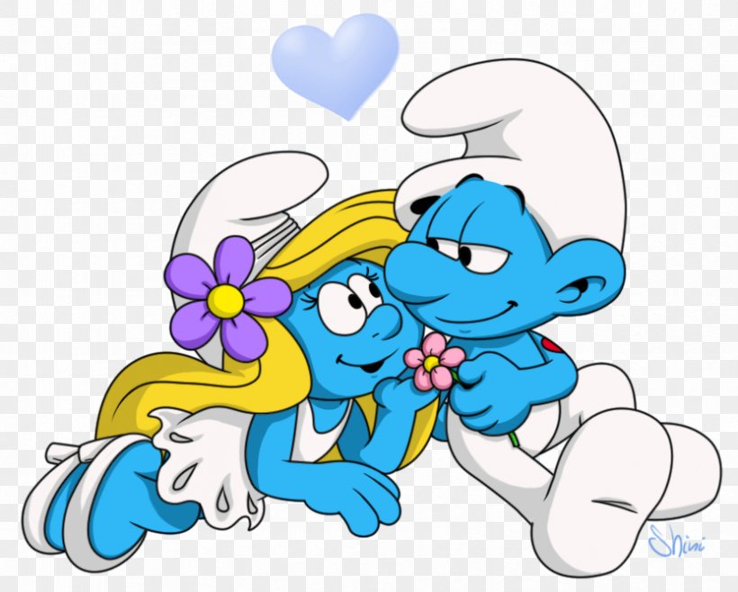 Smurfette Clumsy Smurf Hefty Smurf The Smurfs, PNG, 832x668px, Watercolor, Cartoon, Flower, Frame, Heart Download Free