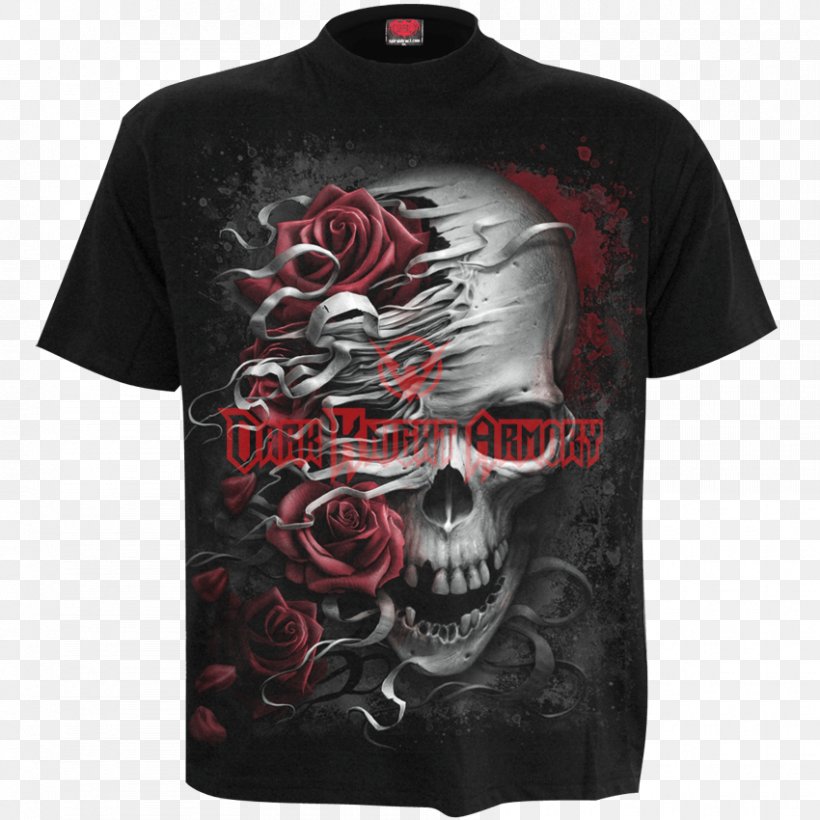 T-shirt Human Skull Symbolism Rose Hoodie, PNG, 850x850px, Tshirt, Black, Bone, Brand, Clothing Download Free