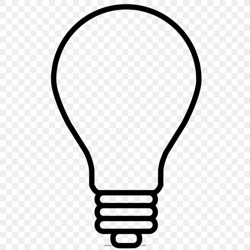 Incandescent Light Bulb LED Lamp Clip Art, PNG, 1000x1000px, Light, Aseries Light Bulb, Black, Black And White, Body Jewelry Download Free