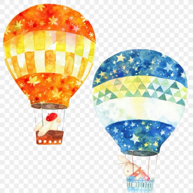 Hot Air Balloon Watercolor Painting, PNG, 3543x3543px, Balloon, Color, Designer, Hot Air Balloon, Poster Download Free
