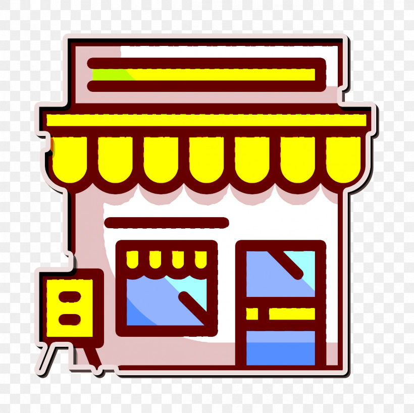 Cafe Icon Building Icon, PNG, 1162x1160px, Cafe Icon, Building Icon, Line, Rectangle, Yellow Download Free