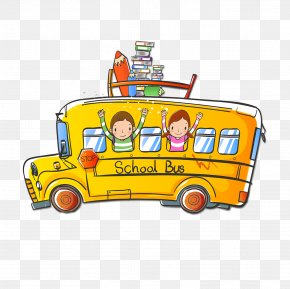 Cartoon School Bus - School Bus PNG
