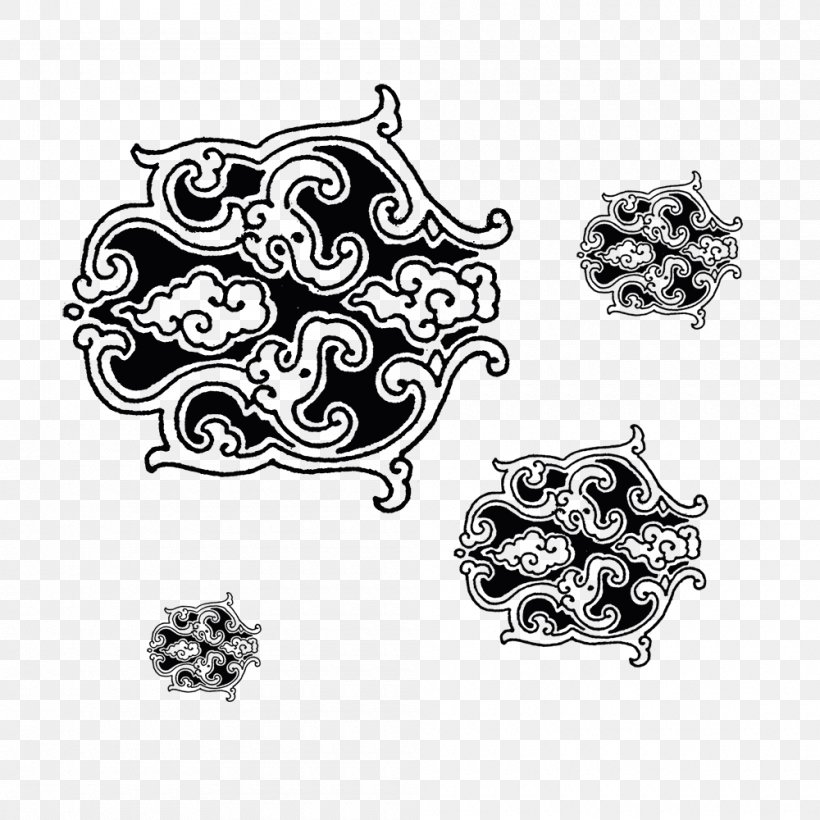 Download Pattern, PNG, 1000x1000px, China, Black And White, Body Jewelry, Chinese Dragon, Drawing Download Free
