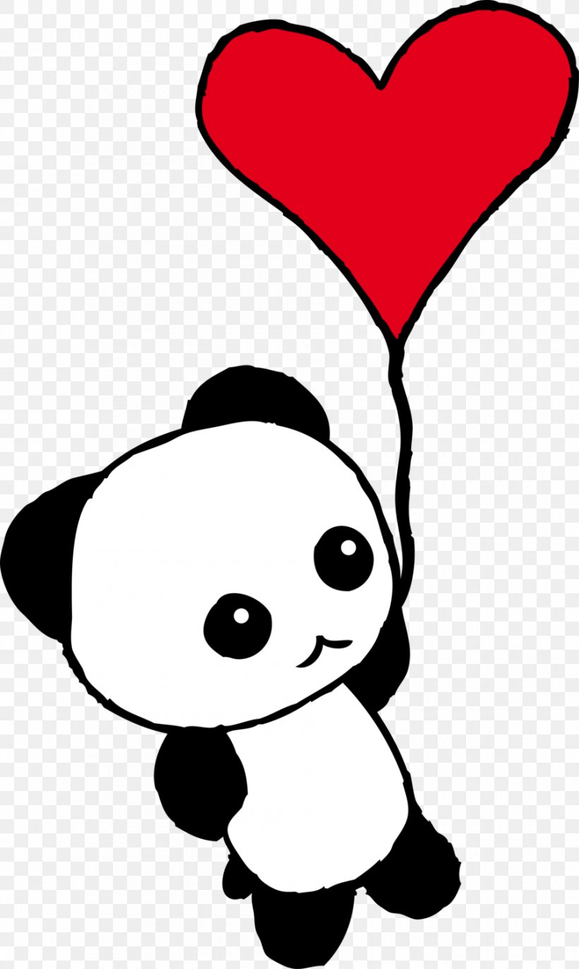 Giant Panda Drawing Cuteness Love, PNG, 900x1506px, Watercolor, Cartoon, Flower, Frame, Heart Download Free