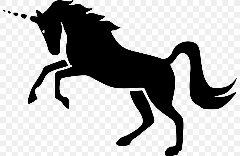 Unicorn Clip Art, PNG, 800x533px, Unicorn, Animal Figure, Black, Black And White, Bridle Download Free