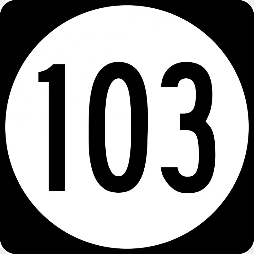 Number Iowa Missouri Route 103 Connecticut Route 102 Road, PNG, 2000x2000px, Number, Area, Black And White, Brand, Highway Download Free