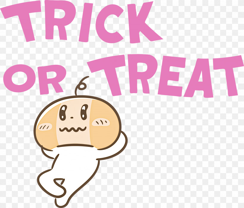 TRICK OR TREAT Halloween, PNG, 3000x2553px, Trick Or Treat, Behavior, Cartoon, Halloween, Happiness Download Free