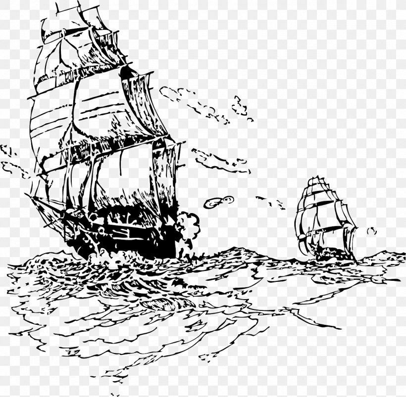 Sailing Ship Sailor Piracy, PNG, 1280x1254px, Sailing Ship, Artwork, Barque, Black And White, Boat Download Free