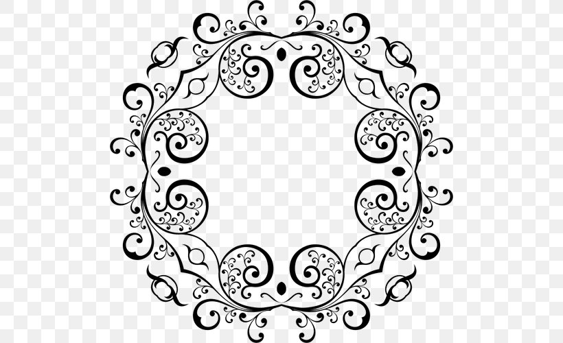 Floral Design Black And White Clip Art, PNG, 500x500px, Floral Design, Area, Art, Art Deco, Black Download Free
