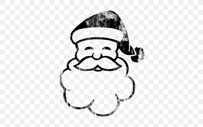 Funny Santa Claus Christmas Clip Art, PNG, 512x512px, Santa Claus, Area, Art, Black And White, Christmas Download Free