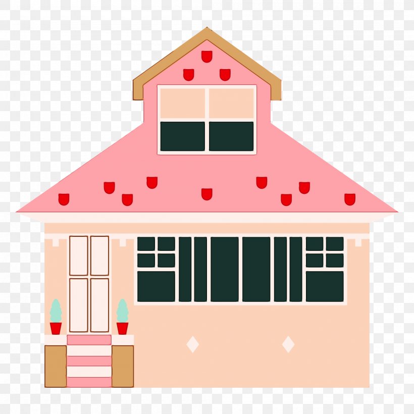 pink house clipart