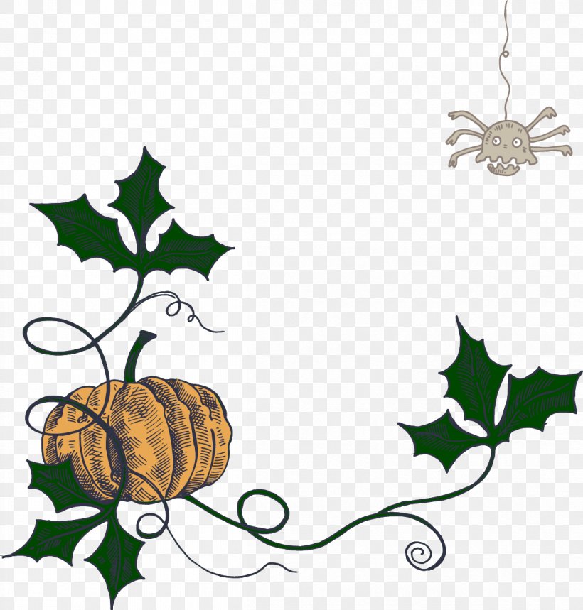 Pumpkin Halloween Clip Art, PNG, 1212x1271px, Pumpkin, Border, Branch, Christmas, Christmas Ornament Download Free